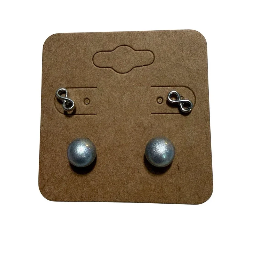 Children’s Hypoallergenic Earrings 6 Pair Set Butterfly Pearl Infinity Studs